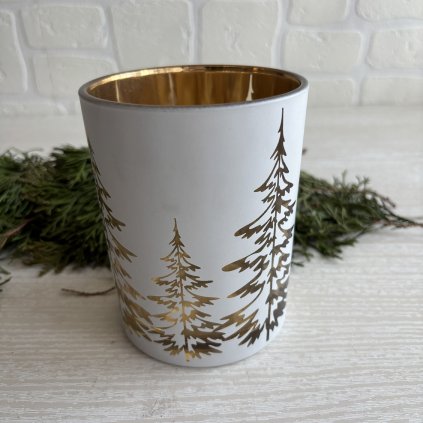 Svícen les bílo zlatý velký kód: UPX67