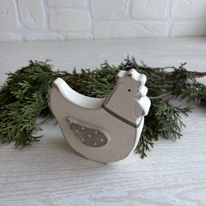 Dekorační slepička s mašlí bílá kód: UPX135