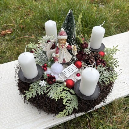 Adventní dekorace - věnec - kód: VAN 48