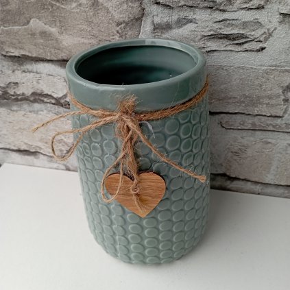 Dekorační keramická váza zelená IMN529