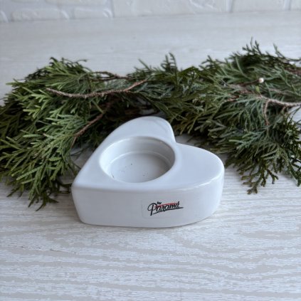 Bílé srdce na svíčku 9cm
