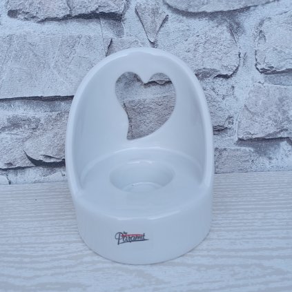 Srdce svícen bílý 12cm