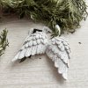 Andělská křídla šedostříbrná 7x8 cm