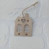 Závěsný dekorační domeček dřevěný 8x6 cm - kód: VMX80