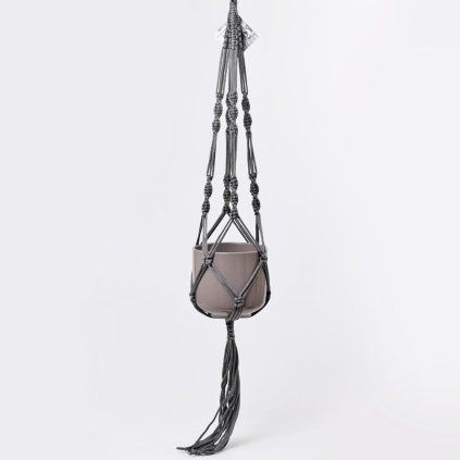 MAKRAME GLANZEND GRAU 90CM