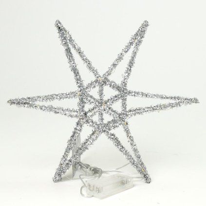 HVIEZDA 20LED 30CM STRIEBOR