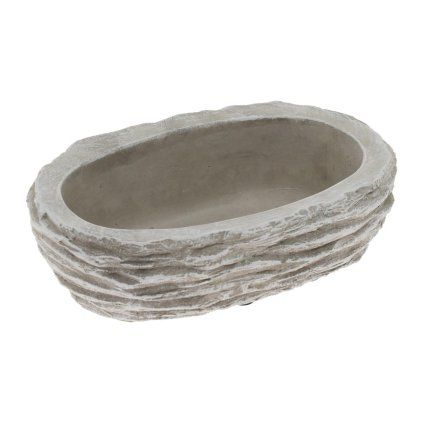 OBAL OVÁL CEMENT BLEDO-SIVÝ 25CM