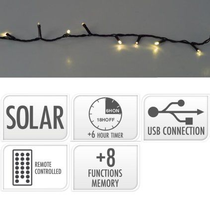 LED240 solár/timer/8fun/adapt./usb/WW//AEX100100