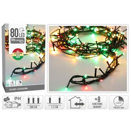 LED LIGHTS 80LED 3CLR