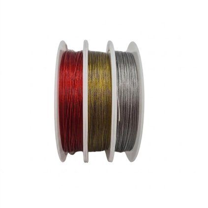 Drôtik strieb/červ/zlatý 3mm /20m
