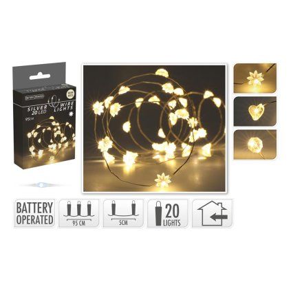 SILVER WIRE WITH DECO 20LED WW