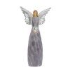 ANJEL SO SRDCOM SIVO/STRIEBORNÝ POLY 16,2*6*30CM