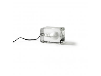 Block Mini skleněná lampička s černým textilním kabelem