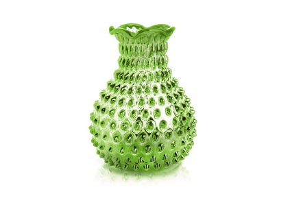 Polka dot váza 180 mm světle zelená