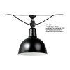 Köln Linie - Industriální lampa, zavěšení v řadě, různé barvy, ø 200-500 mm
