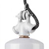 100059 Bílá smaltovaná lampa GICS s textilním kabelem detail