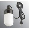 Černá venkovní porcelánová lampa Ohm se zástrčkou