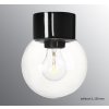 Černé porcelánové svítidlo Classic Globe s čirým sklem, velikost S 150 mm