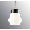 Lampa se skleněným stínítkem a textilním kabelem Smycka Emma černá mléčná