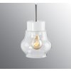 Lampa se skleněným stínítkem a textilním kabelem Smycka Emma čirá bílá