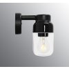 Venkovní nástěnná porcelánová lampa Ohm 100210 černá, čiré sklo