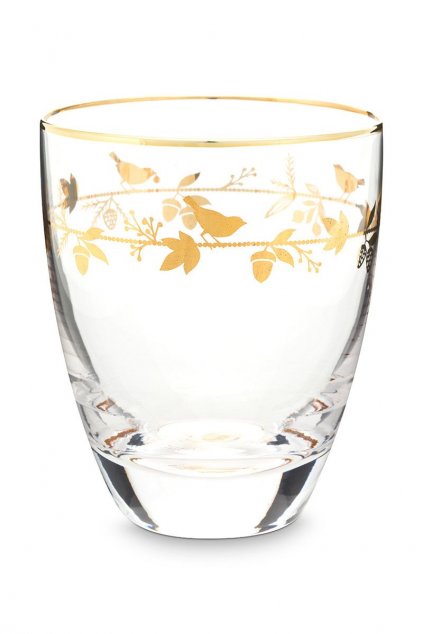 sklenený pohár so zlatými detailmi pip studio winter wonderland