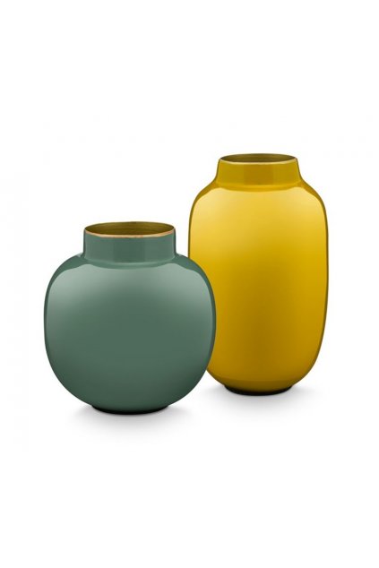 kovová váza zelená 10 cm