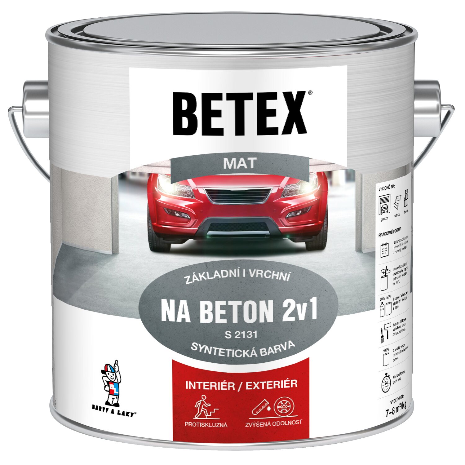 Betex na beton 2v1 Balenie: 5 kg, Farba: Šedý