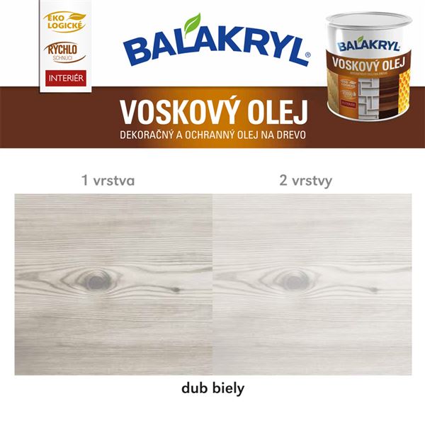 Balakryl voskový olej Balenie: 0,75 l, Farba: dub biely