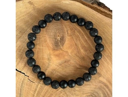 Náramek odhodlání Láva & Onyx