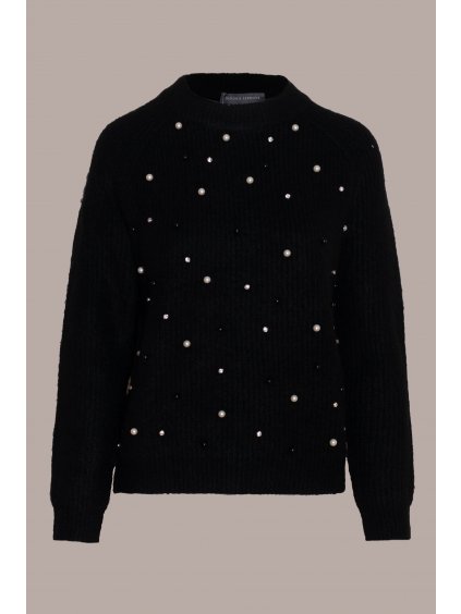 Dámský černý svetr s perličkami Sandro Ferrone