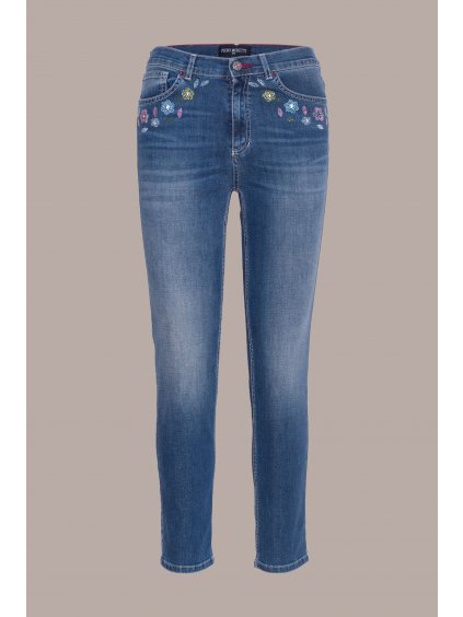 Dámské džíny s aplikací květin Piero Moretti