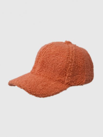 Oranžová kšiltovka z umělého kožíšku