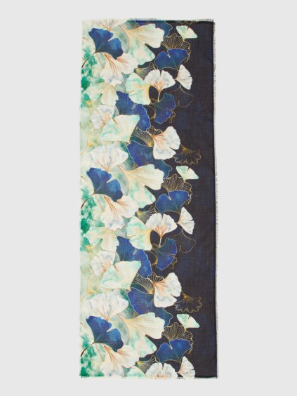 Modrá květovaná šála