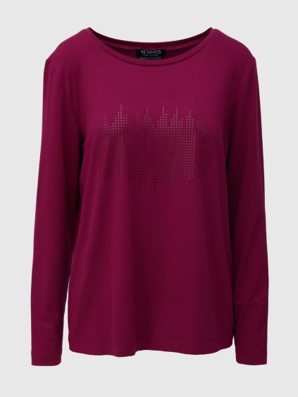 Malinové tričko s dlouhým rukávem Verpass