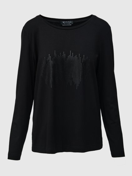 Černé tričko s dlouhým rukávem Verpass