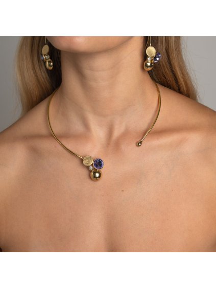 Náhrdelník ve zlaté barvě s ametystem Kalliopejpg