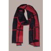 Černo červená kostkovaná šála oboustranná s podílem vlny
