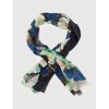 Modrozelená květovaná šála
