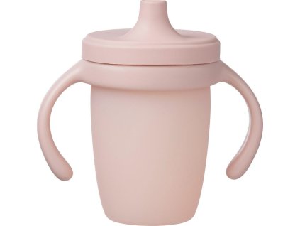 Silikonový hrneček s pítkem 240 ml - růžový