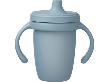 Silikonový hrneček s pítkem 240 ml - modrý