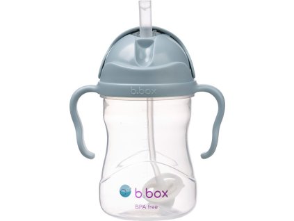 Hrneček s brčkem - modrý 240 ml