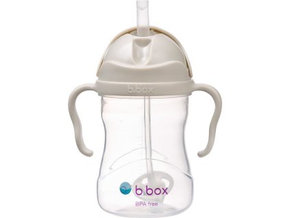 Hrneček s brčkem - béžový 240 ml