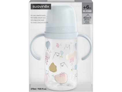 SUAVINEX | DRUHÁ láhev s oušky BEAR 270 ml - MODRÁ (Varianta SUAVINEX | DRUHÁ láhev s oušky BEAR 270 ml - MODRÁ)