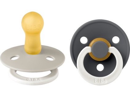 BIBS Colour okruhle cumliky z prirodneho kaucuku 2ks velkost 2 Night Iron Sand 120456 5713795266913