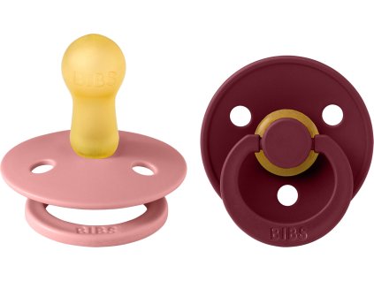 BIBS Colour okruhle cumliky z prirodneho kaucuku 2ks velkost 2 DustyPink Elderberry 120433 5713795252695