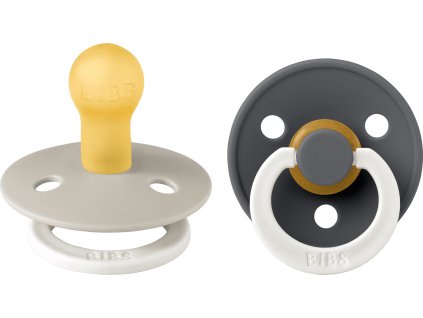 BIBS Colour okruhle cumliky z prirodneho kaucuku 2ks velkost 1 Night Iron Sand 110456 5713795266951