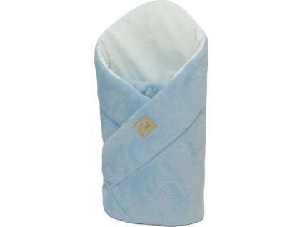ESITO Mikroplyšová zavinovačka pro miminko ZOO Baby blue 85x85 cm - 85 x 85 cm