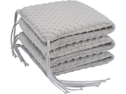 ESITO Luxusní mantinel do postýlky MINKY Silver - 28 x 180 cm