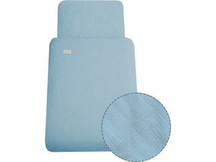 ESITO Luxusní dětské mušelínové povlečení Blue - 100 x 135, 60 x 40 cm